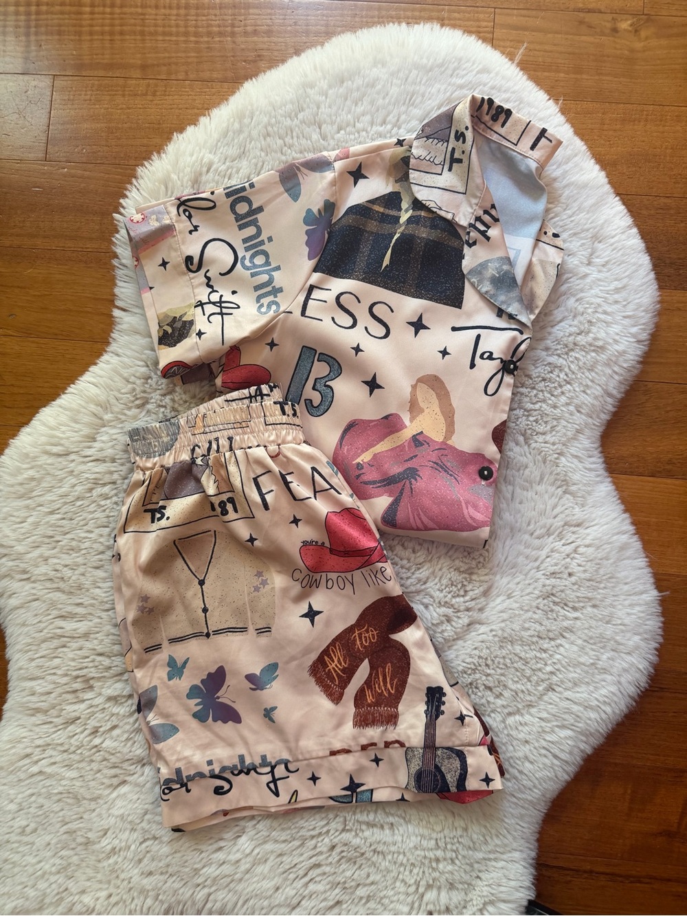 Taylor Swift Pajama Shorts Set